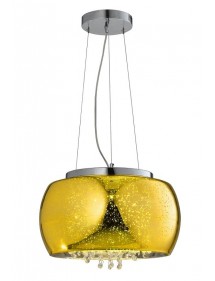 Szklana lampa wisząca ELYSIUM 6 kolory: chrom lub złoty - Auhilon
