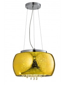 ELYSIUM 8 szklana lampa wisząca - kolor chrom lub złoty - Auhilon