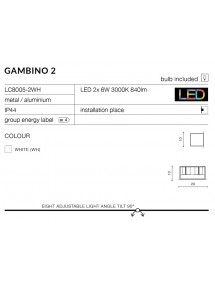 GAMBINO 2 kinkiet z efektownymi strumieniami świetlnymi - Azzardo