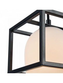 Lampa wisząca CABIN W szklany klosz w metalowym sześcianie - Maytoni