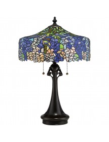 COBALT TL witrażowa lampa stołowa w żywej niebieskiej tonacji - Quoizel