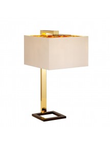 PLEIN kwadratowa lampa stołowa na złotym statywie - Elstead
