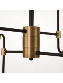 Loftowa lampa wisząca w czarno-mosiężnej kolorystyce BOSTON 8 - Cosmo Light