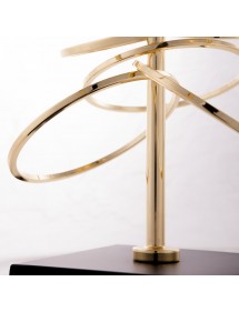 Lampa stołowa BOGOTA z ringami wokół drążka - złota i chrom - Cosmo