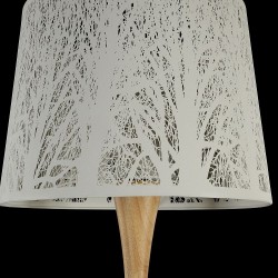 Delikatna lampa podłogowa LANTERN LP z drewnianym elementem - Maytoni
