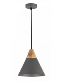 Lampa wisząca BICONES 1 stożkowy klosz  drewnianym dopełnieniem - Maytoni