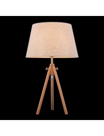 Stołowa lampa z drewnianym trójnogiem CALVIN LS - Maytoni