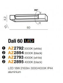 Kinkiet łazienkowy DALI 60 z obrotowym panelem świetlnym - Azzardo