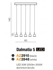 Subtelna lampa wisząca z pięcioma kloszami DALMATIA 5 - Azzardo