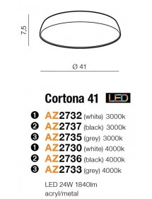 CORTONA 41 okrągły plafon z akrylowym kloszem - Azzardo