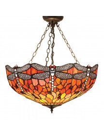 DRAGONFLY wisząca lampa witrażowa z motywem ważki - Interiors