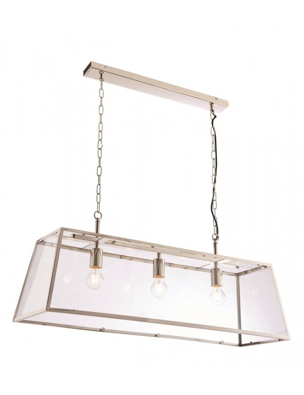 HURST 3 wisząca lampa nad stół ze szklanymi ściankami - Endon