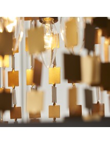 DAYA 4 wisząca lampa ze złotymi kwadratowymi wisiorkami - Endon