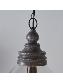 Lampa wisząca KERALA 1 z szarą drewnianą wstawką - Endon