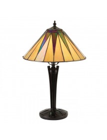 DARK STAR TL SMALL niska witrażowa lampa stołowa - Interiors 1900