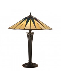Witrażowa lampa stołowa z szerokim kloszem DARK STAR TL LARGE - Interiors 1900
