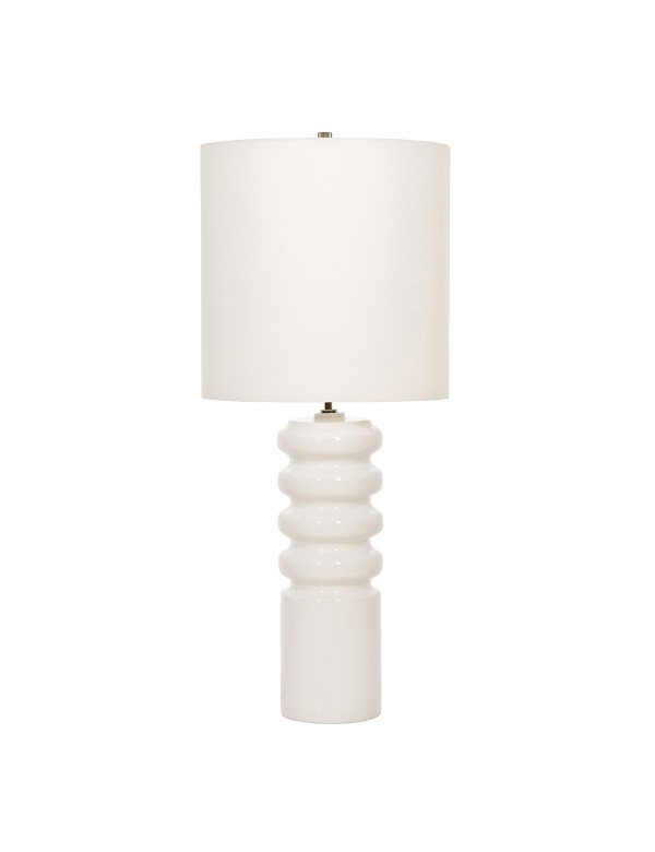 Elegancka lampa na stoliczek nocny Contour White - Elstead Lighting