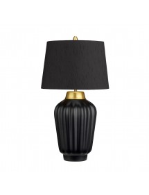 BEXLEY B TL czarna lampy ceramiczna z metalowymi wstawkami - Quintiesse