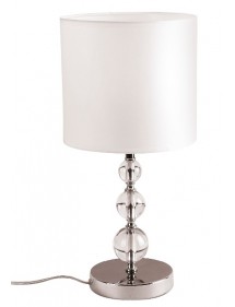 Biała lampa stołowa ELEGANCE LS z abażurem z tkaniny - Maxlight