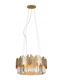 TREND W wisząca lampa kryształowa ze złotymi elementami - Maxlight