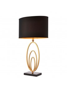 Złota lampa stołowa VILANA TABLE z owalnym abażurem - Endon