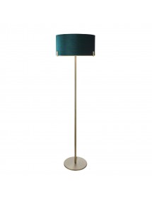 Lampa stojąca HAYFIELD LP BRASS z zielonym aksamitnym abażurem - Endon