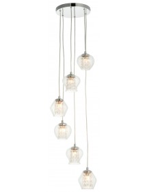 MESMER 6 wisząca lampa z kryształkami w kloszach - Endon