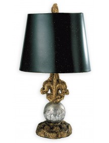 FLEUR DE LIS lampa stołowa ze srebrnymi oraz złotymi akcentami - Flambau