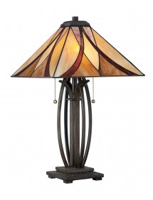 ASHEVILLE LS witrażowa lampa stołowa Tiffany - Quoizel