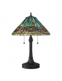 KING TL stołowa lampa witrażowa ze wzorem ważki - Quoizel