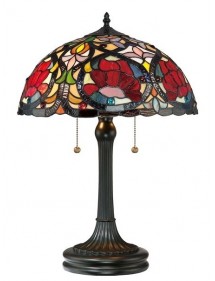 LARISSA LS stołowa lampa witrażowa w ciepłej kolorystyce - Quoizel