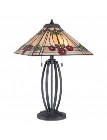 RUBY LS luksusowa witrażowa lampa stołowa - styl Tiffany - Quoizel