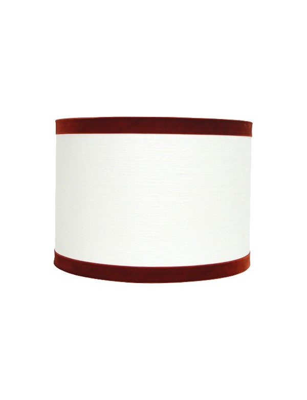 Biały abażur z czerwonym wykończeniem LS1139 (36cm) - Lui's Collection