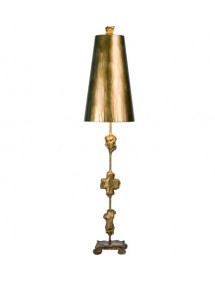 Stylowa lampa na stoliczek nocny Fragment Gold - Flambeau