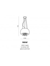 ASTRAL złota lampa wisząca lub plafon z kryształkami - Azzardo