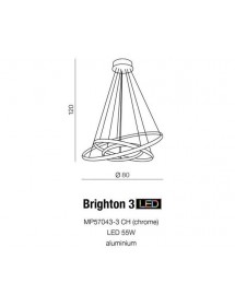 BRIGHTON 3 luksusowa lampa wisząca - trzy okręgi - Azzardo