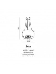 Lampa wisząca BUZZ z okrągłym kloszem w kolorze miedzi - Azzardo