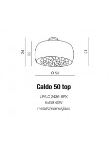 CALDO TOP 50 wystawny plafon ze szklanymi łezkami - Azzardo