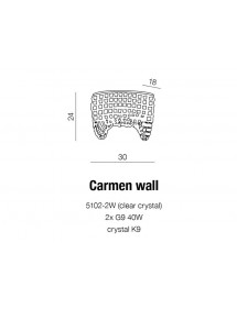 CARMEN WALL transparentny kinkiet kryształowy - Azzardo