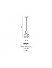 CARRON 1 miedziana lampa z drucianym kloszem - Azzardo