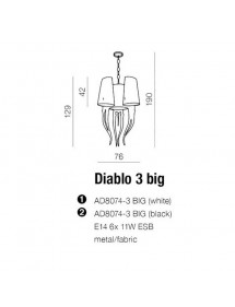 DIABLO 3 BIG duży nowoczesny żyrandol - Azzardo