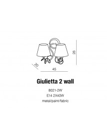 GIULIETTA 2 WALL klasyczny kinkiet z dwoma abażurami - Azzardo