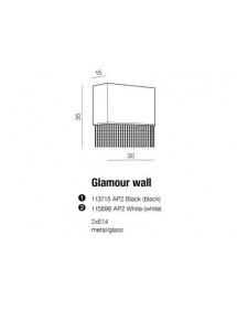 GLAMOUR WALL ścienny kinkiet prostokątny z kryształami - Azzardo
