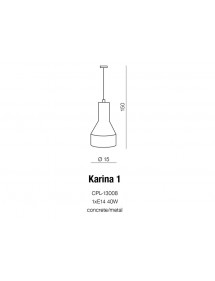 Lampa wisząca KARINA 1 stylowy pojedynczy klosz z betonu - Azzardo