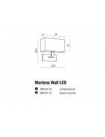 MARTENS WALL ścienna lampa z prostokątnym abażurem - Azzardo