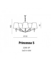 PRINCESSA 5 klasyczny żyrandol z pięcioma ramionami - Azzardo