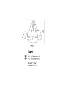 Lampa wisząca TORA - pięć sześciennych abażurów - Azzardo