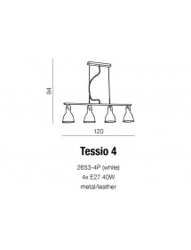 Lampa wisząca TESSIO 4 listwa z czterema kloszami - Azzardo