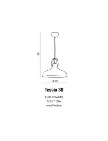 Lampa wisząca TESSIO 30 metalowy klosz z dodatkiem ze skóry - Azzardo