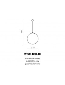 WHITE BALL 40 biała kula wisząca - średnica 40cm - Azzardo